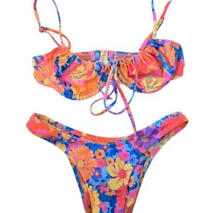 Kulani Kinis Vibrant Floral Bikini Womens XS